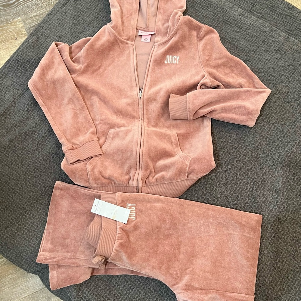 Juicy Couture Kids Velour Sweatpants Set - Dusty Pink
